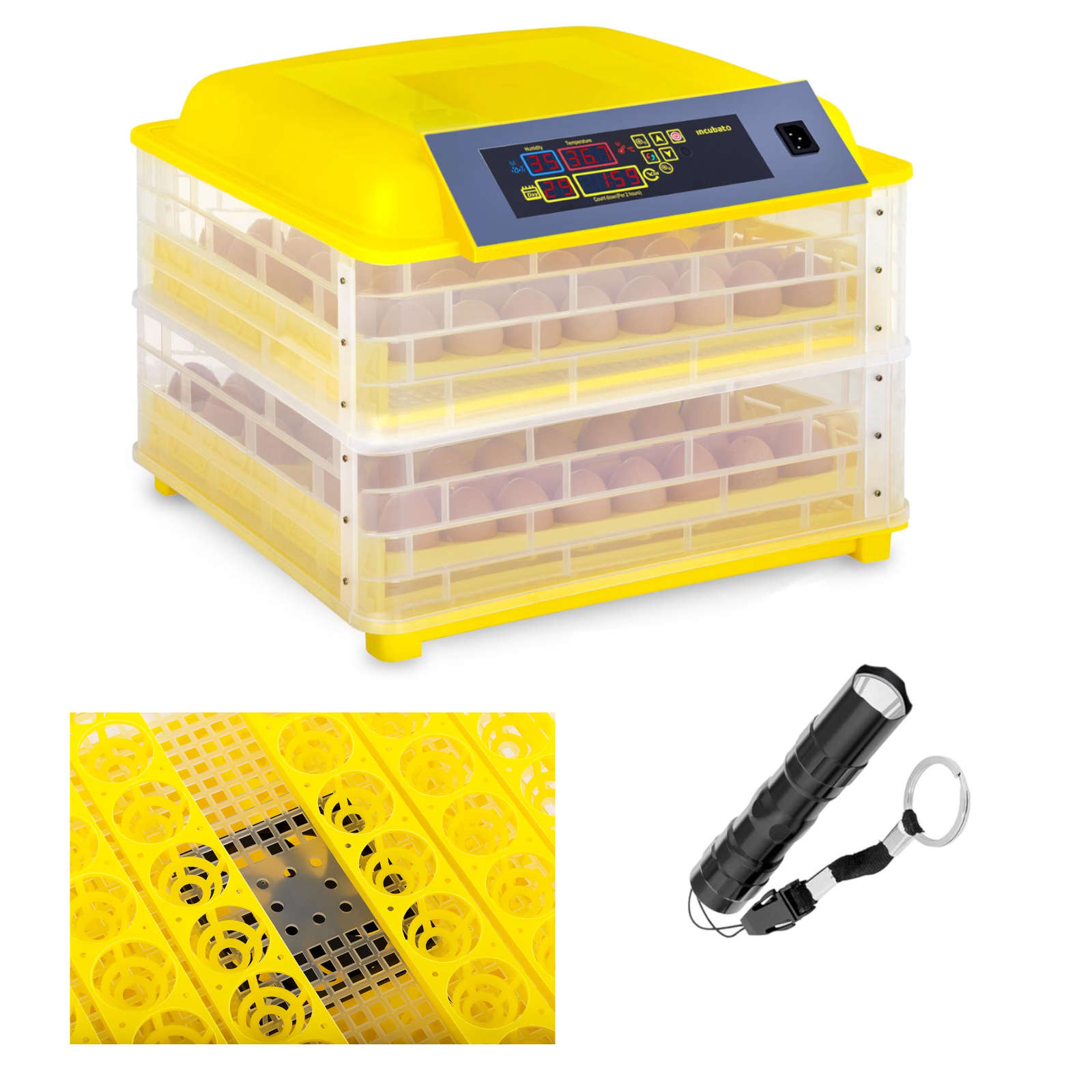 Incubato Gelb Brutapparat 96 Eier Inklusive Schierlampe Vollautomatisch - Brutapparate - Image 2