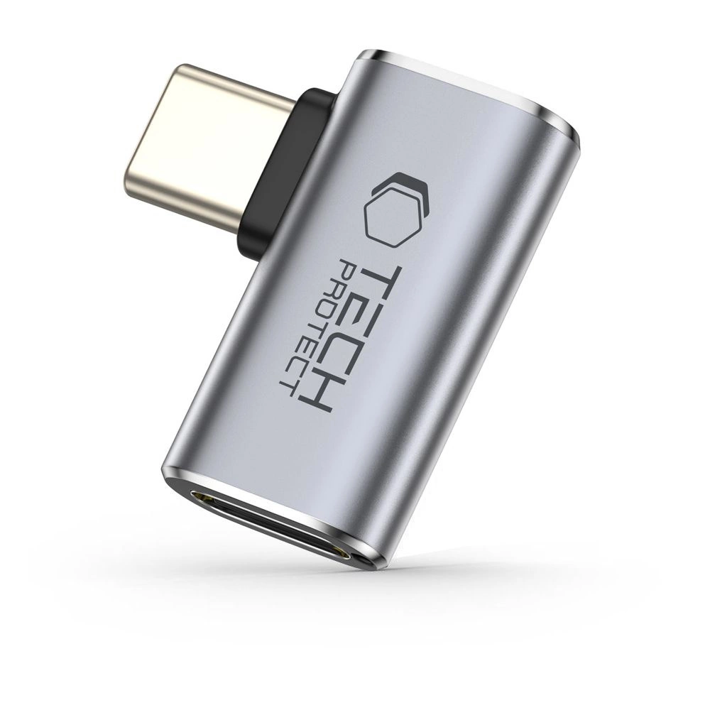 Tech-Protect Ultraboost AA01 USB-C Winkeladapter - Grau (USB-C, USB-C), USB Adapter, Grau - Bild 2