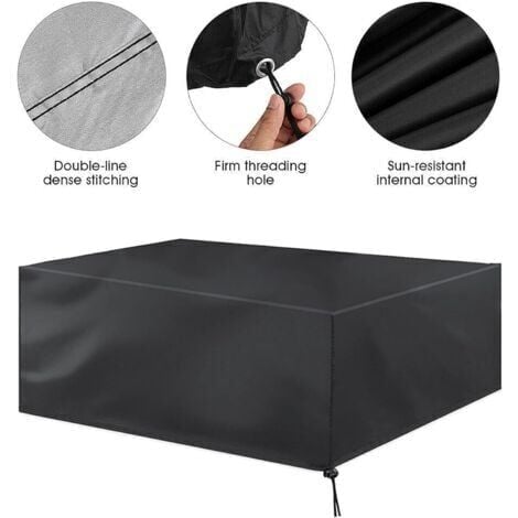 Housse Salon De Jardin 213x132x74cm Noir