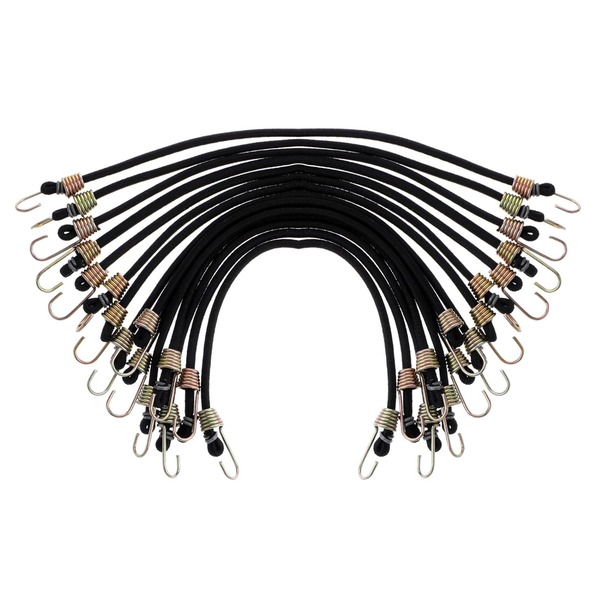 Tendeurs élastiques 25 cm avec crochets métal, lot de 15