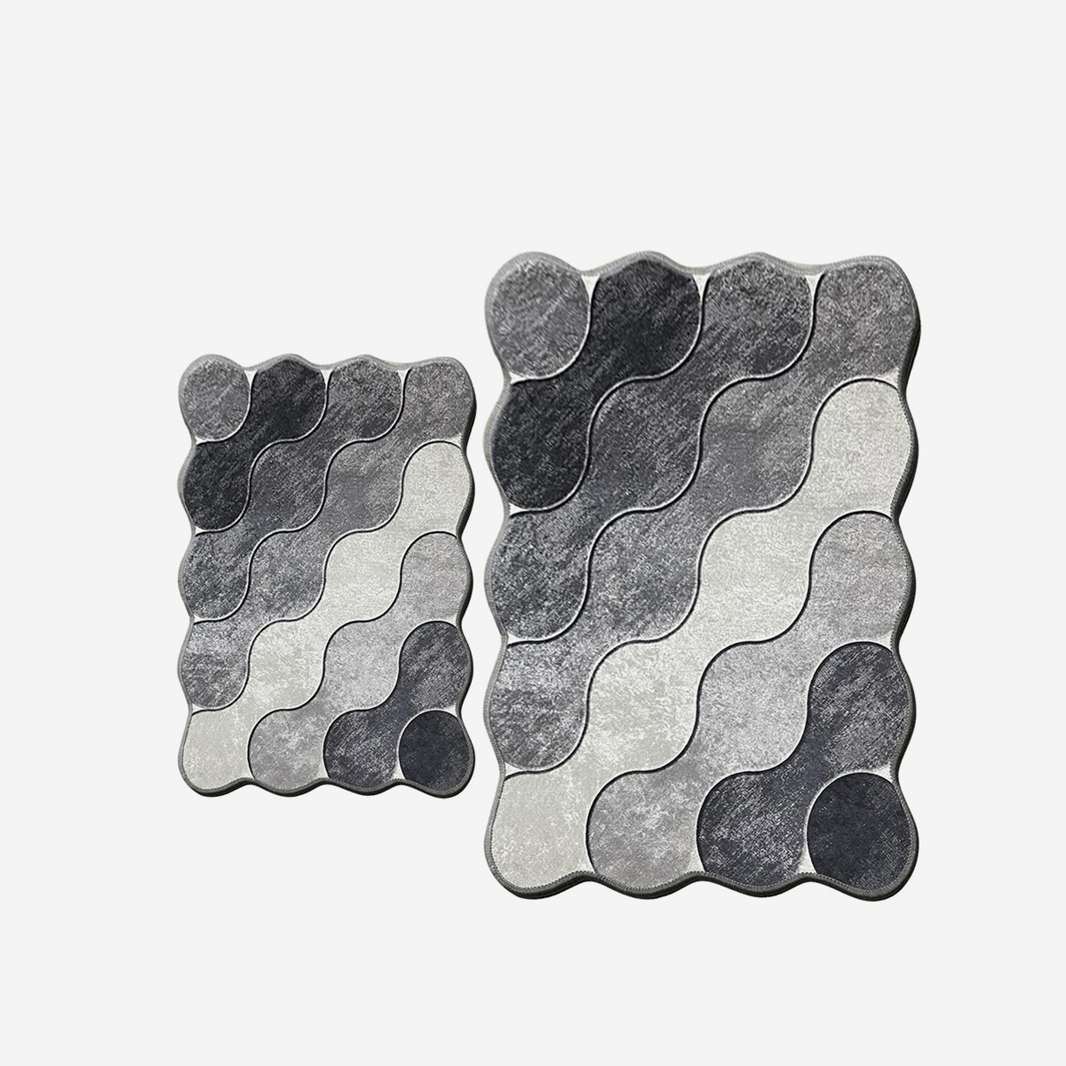 Ahd Amazing Home Design Set Badematten Aus Polyester, Rutschfest, Circle-set - Grau