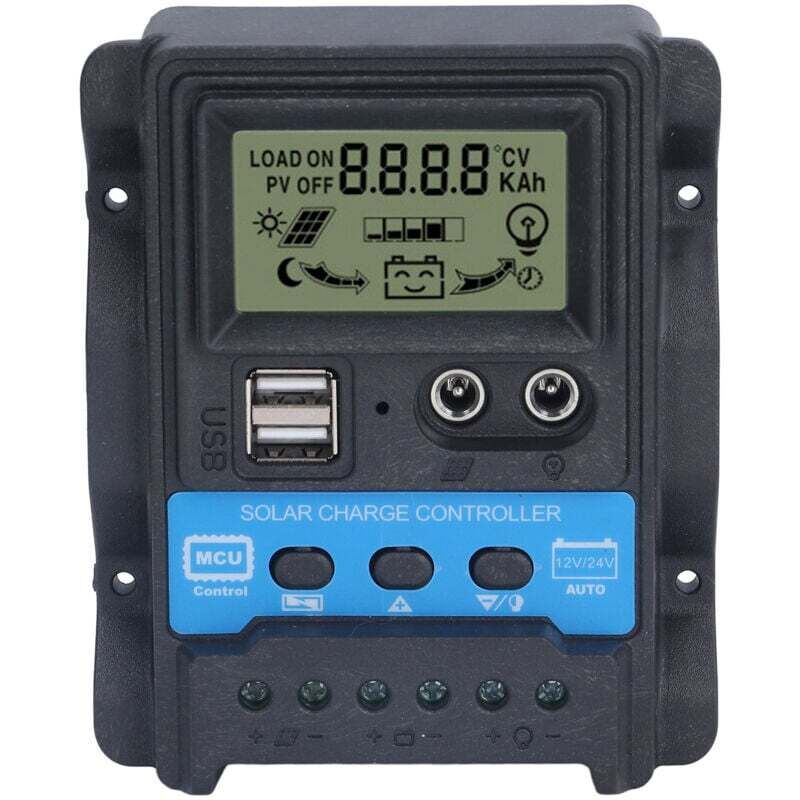 Regolatore Di Carica Solare Pwm Da 30 A Con Display Lcd, Due Uscite Usb, Controller Da 390 W A 12 V/780 W A 24 V.