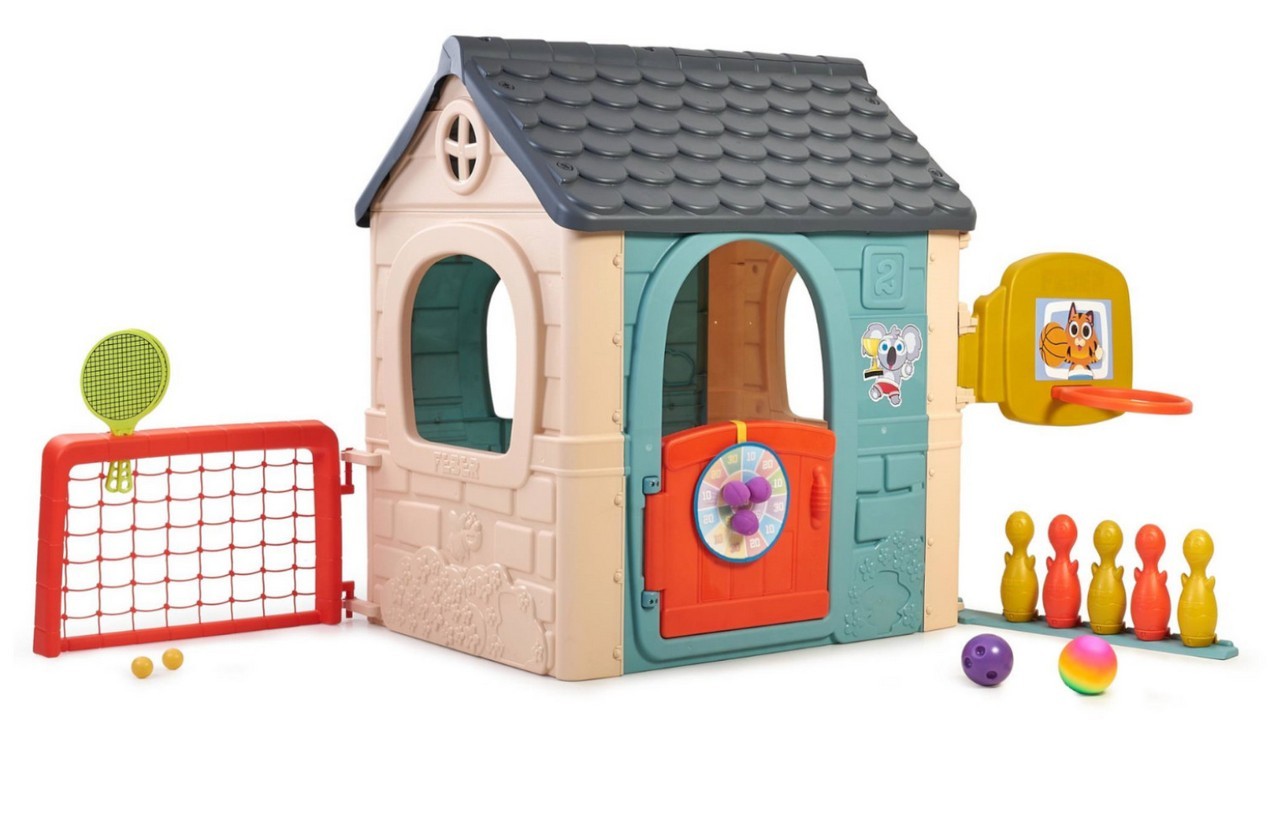 Maison de jeux extérieure FEBER Casual 6-en-1 en plastique multicolore - Neuf