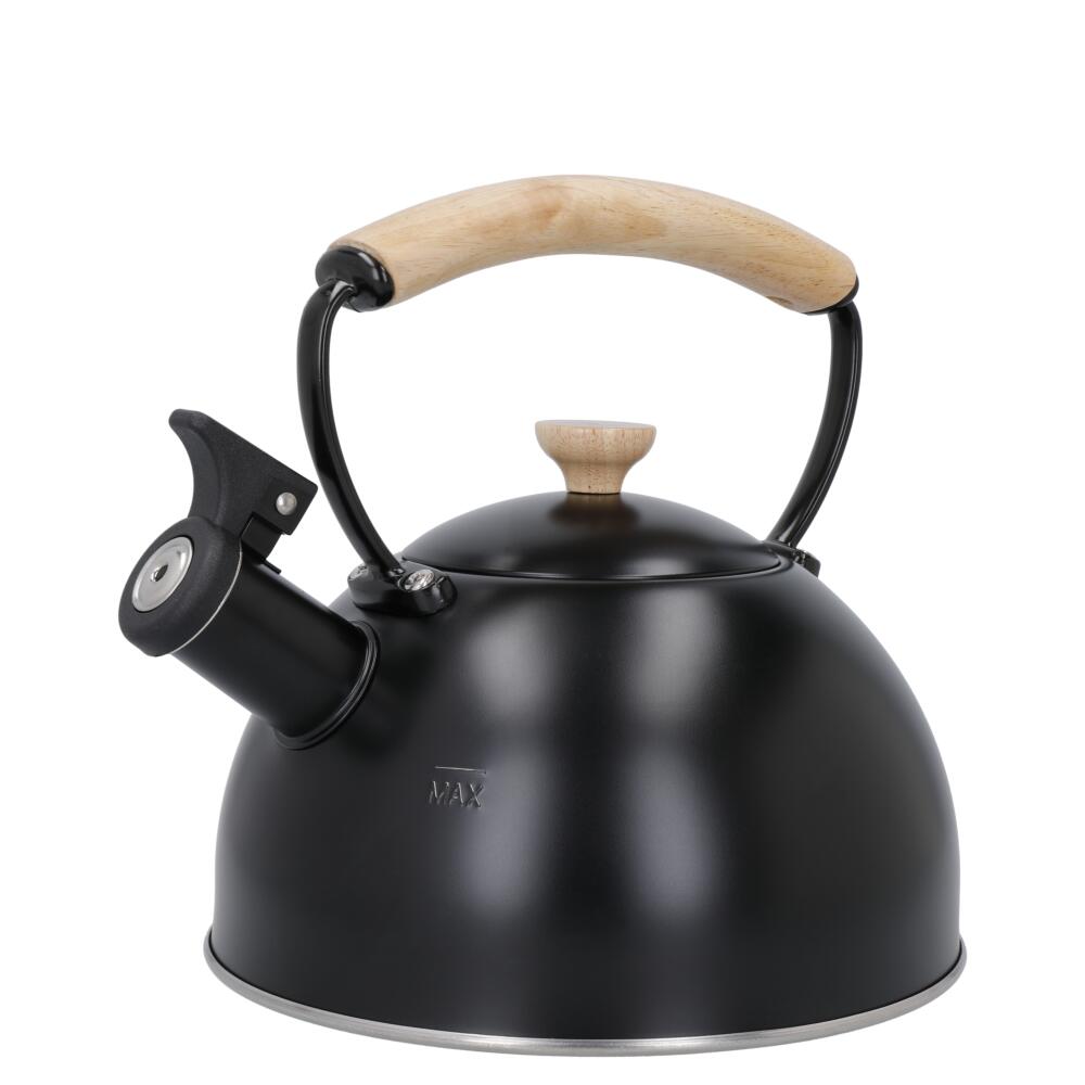 La Cafetiere 1.6L Whistling Kettle Black with Wood Handle