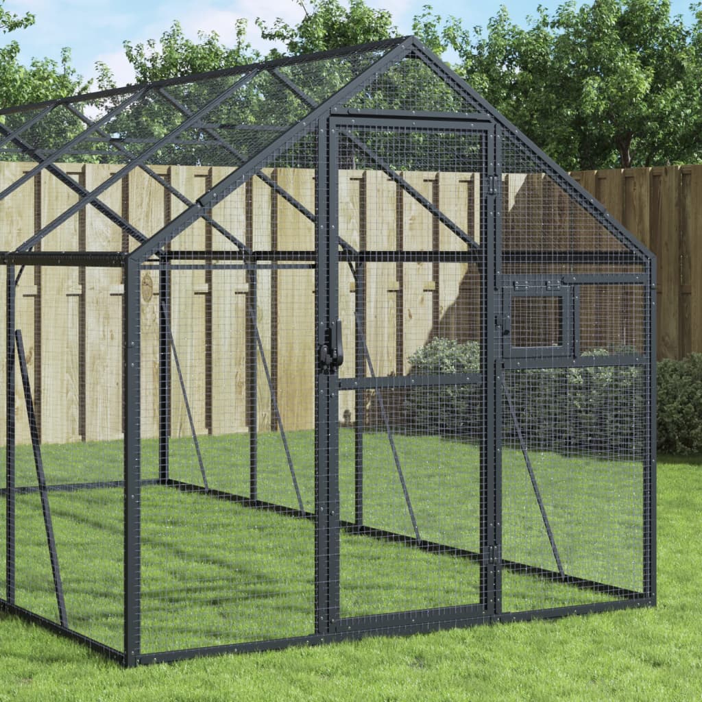 Vidaxl Anthrazit - Voliere 1,79X10x1,85 M Aluminium