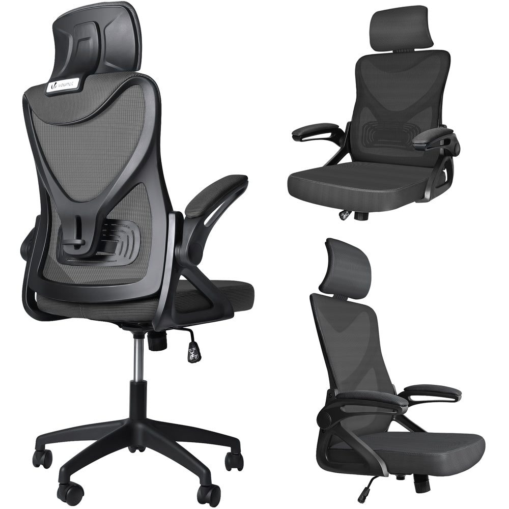 Vounot – Fauteuil De Bureau Ergonomique Pivotant Avec Appuie-tête