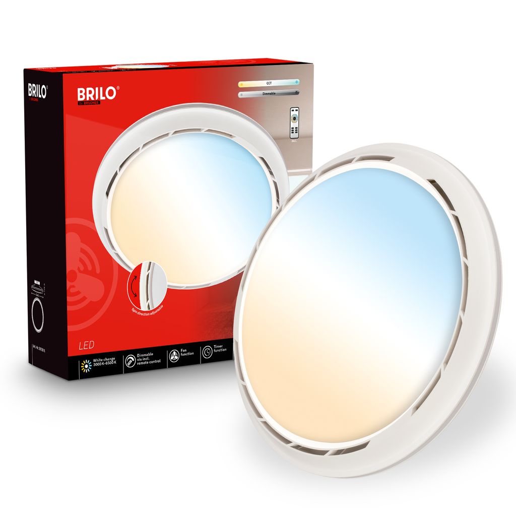 Briloner Plafonnier Ventilateur Télécommande Ø44cm Rond 23,5w 2700lm
