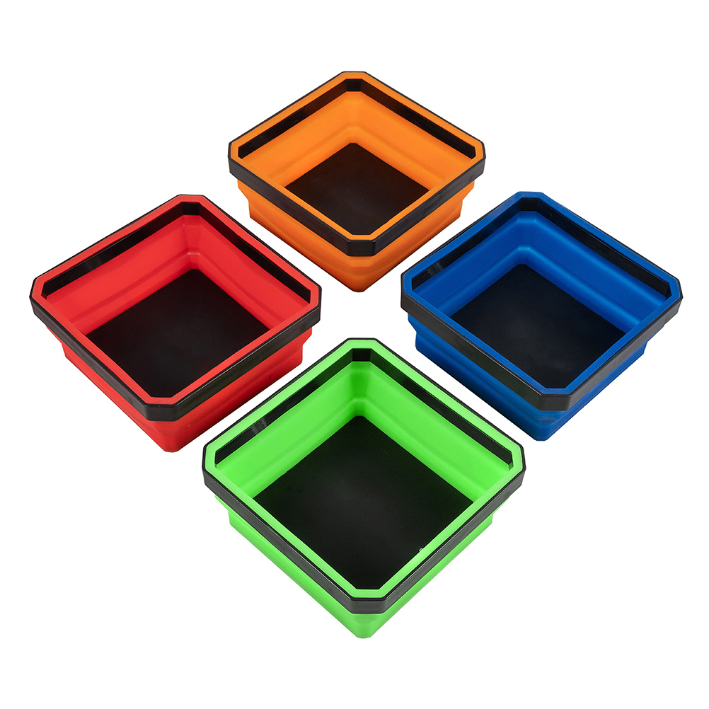 Plateau magnétique pliable pour vis, écrous et petites pièces, silicone, multicouleur, lot de 3