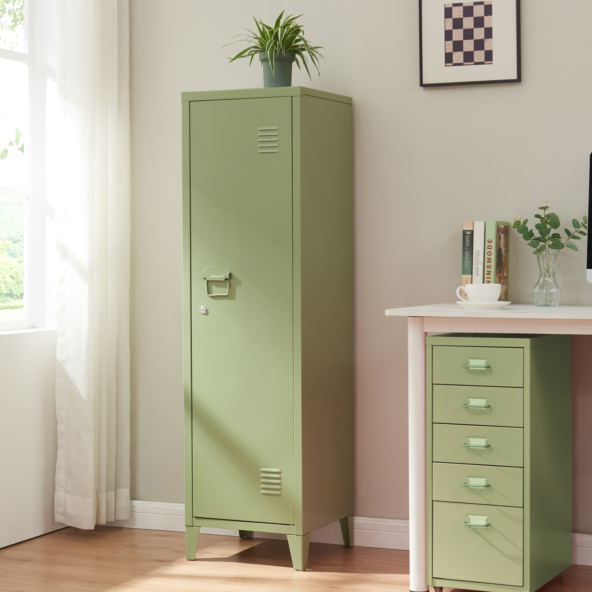Armoire À Casier Kurikka Métallique Vérouillable 137 X 38 X 38 Cm