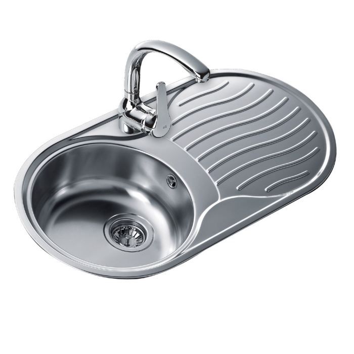Teka Dr 80 1C 1E Einbauwaschbecken, Edelstahl, Aufsatzspüle, Oval, 1 Becken, Abtropffläche, 840 X 440 Mm - Image 2