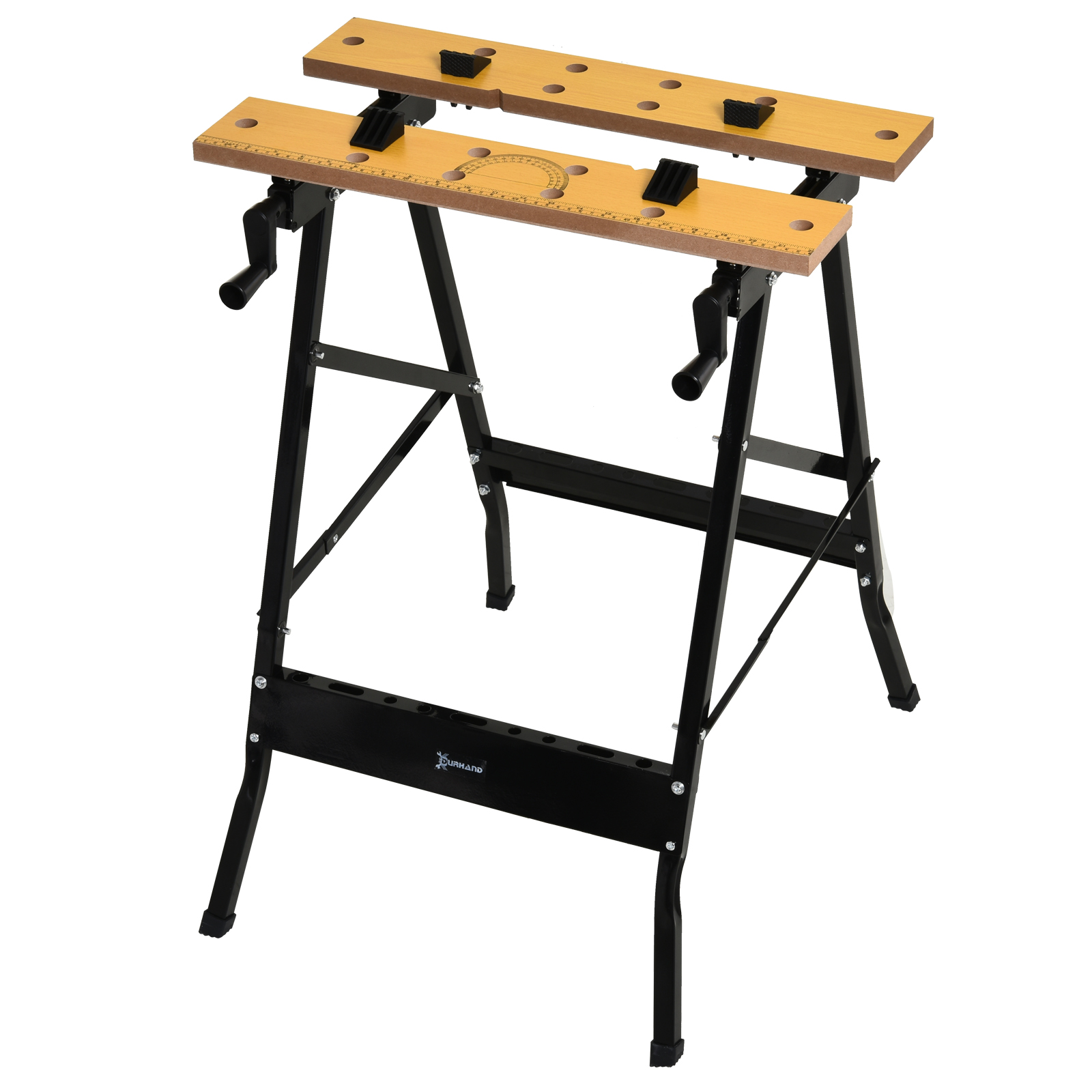 Établi pliant 4 en 1 avec 4 pinces de serrage, table de travail en acier et MDF, capacité 100 kg, 62,5 x 60,5 x 78,5 cm
