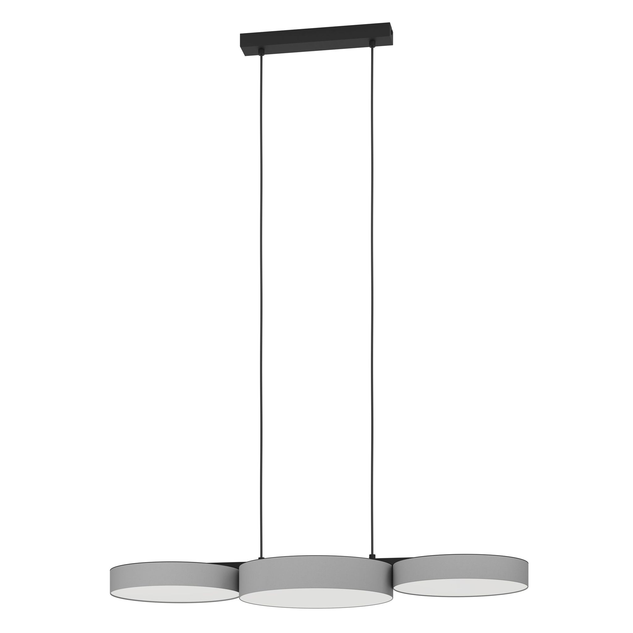 Connect.z Smart-home Led Pendelleuchte Barbano-z, Hängelampe Aus Schwarzem Metall Und Grauem Textil, Zigbee, App Und Sprachsteuerung Alexa, Warmweiß-kaltweiß, Rgb, Dimmbar - Eglo