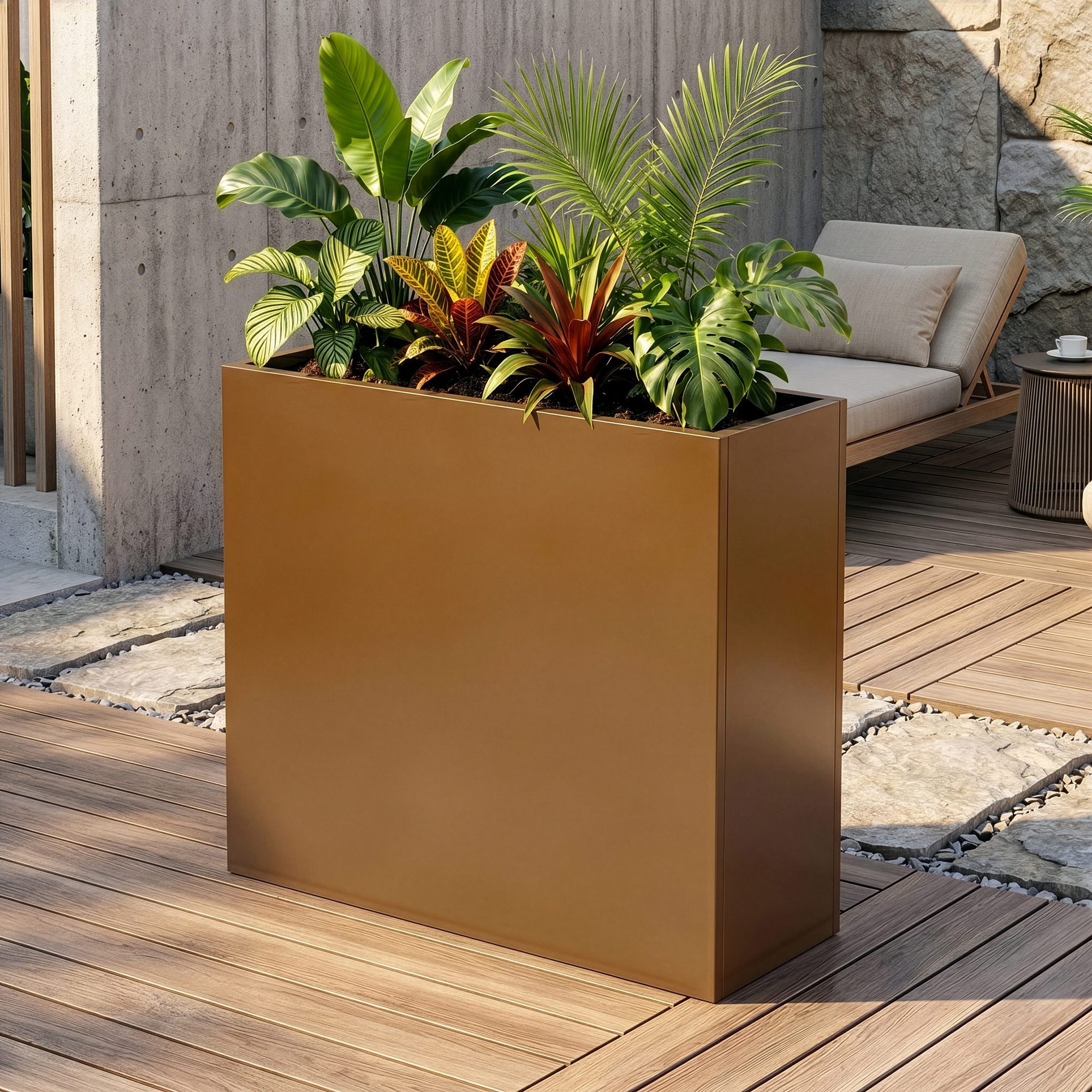 Pflanzkübel Vaargel 82x90x30 Cm Verzinkter Stahl Braun [casa.pro]