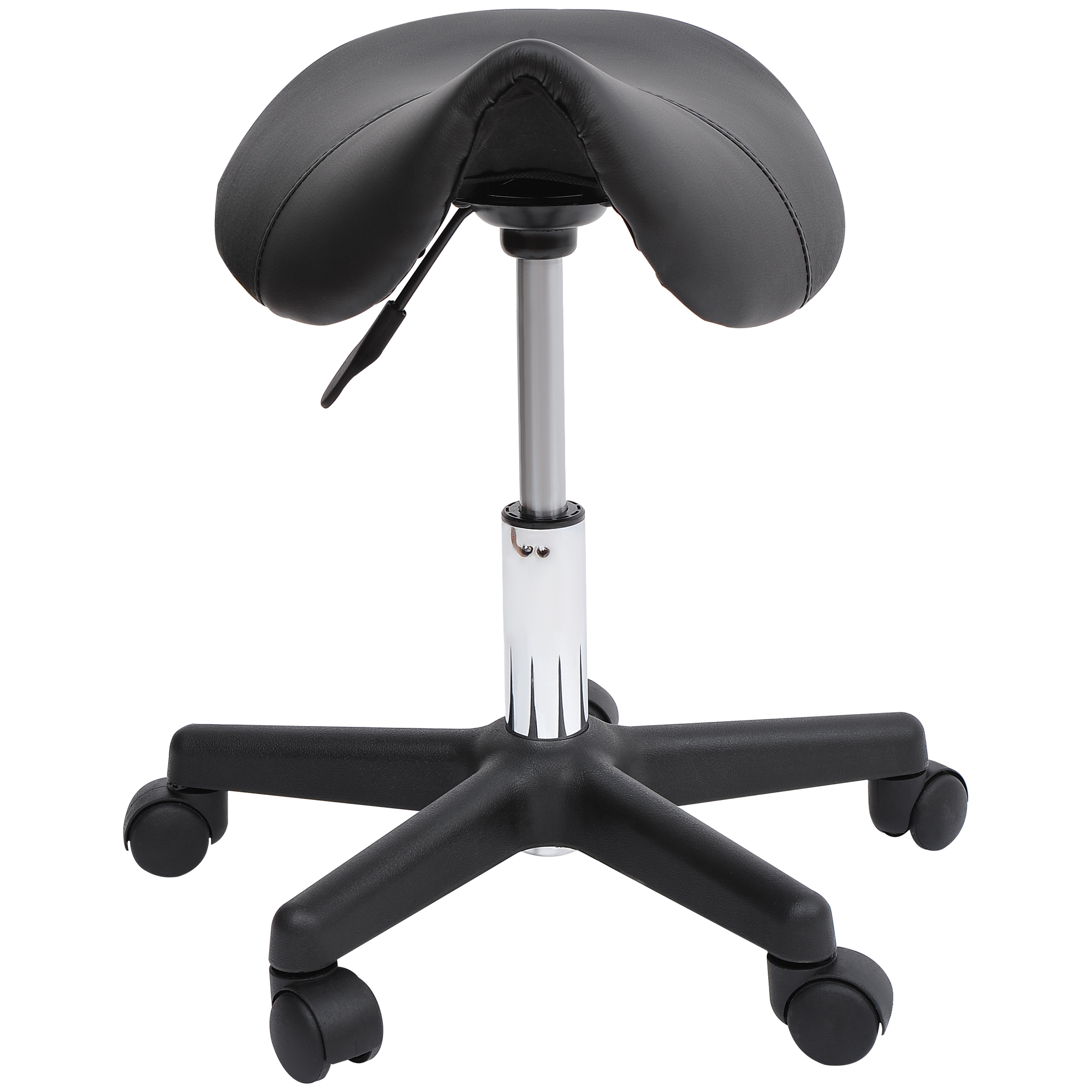 Tabouret de massage à roulettes, hauteur réglable 43-55 cm, selle ergonomique pivotante 360°, noir