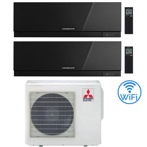 Climatizzatore Condizionatore Mitsubishi Kirigamine Zen Wifi Nero Dual Split Inverter 12000 + 18000 Btu Con U.e. Mxz-3f54vf Classe A+++ /a++ Novitá
