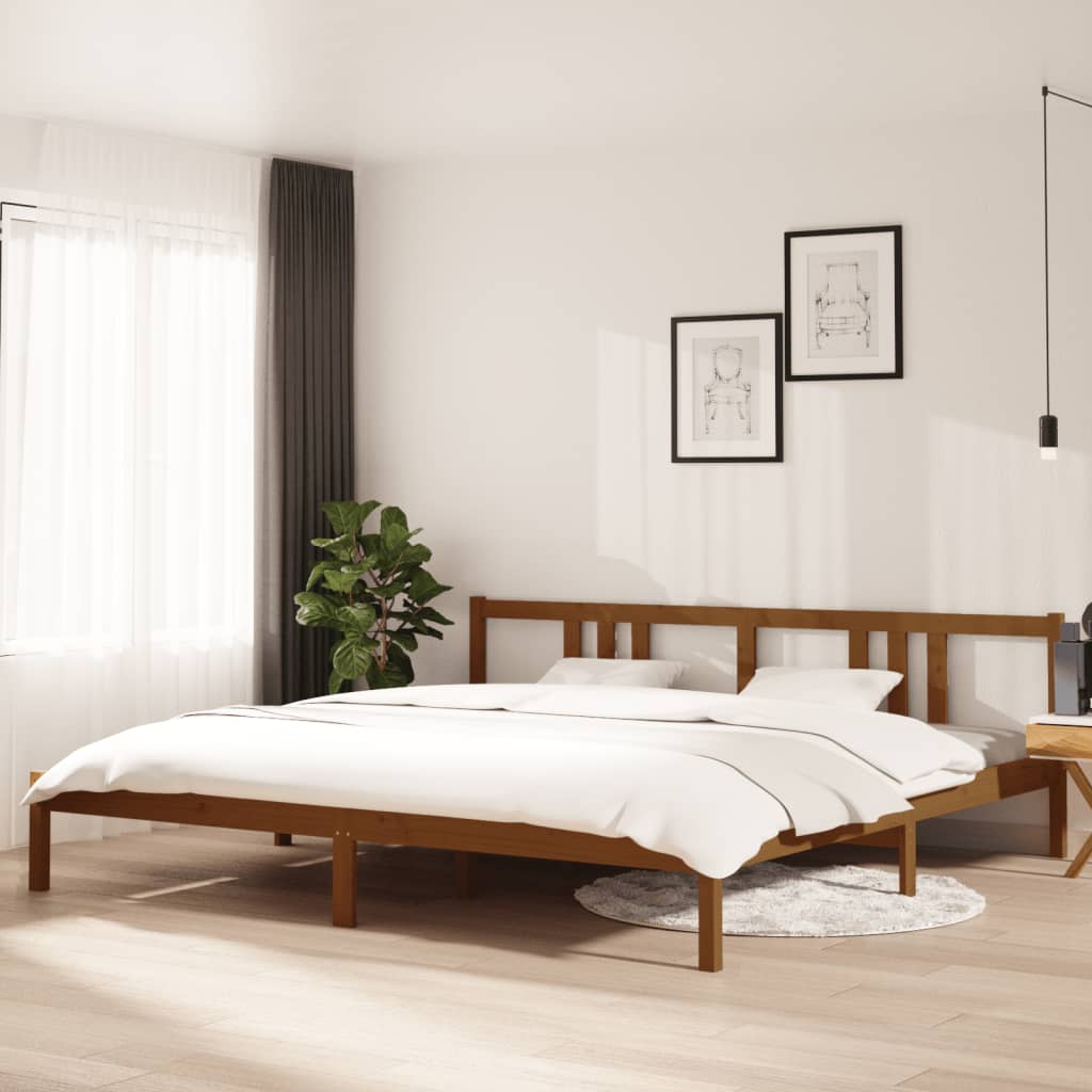 Giroletto Senza Materaso Ambra In Legno Massello 200x200 Cm Vidaxl