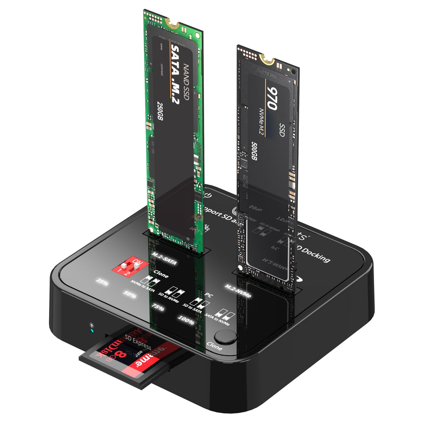 CoreParts W128157534 MS-CLONER-M2-SD USB3.2 Type-C (10Gbps) M.2  SATA/NVMe S ~E~ - Image 2
