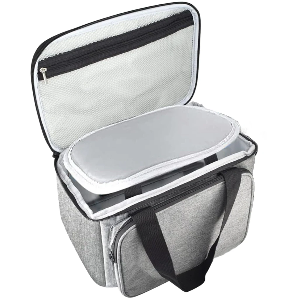 Housse de transport pour presse à mugs, mousse EPE 5 mm, 3 compartiments, polyester 300D, gris