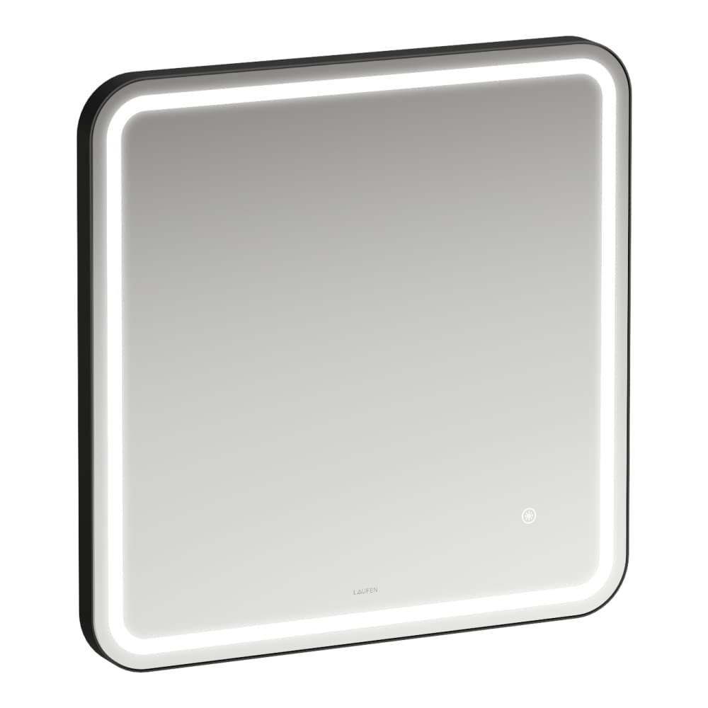 Laufen Schwarz Spiegel, Base 2.0 Miroirs, Éclairage Led, Interrupteur À Capteur Tactile, Anguleux, Cadre En Aluminium Noir (60 X 60 Cm) - Image 3