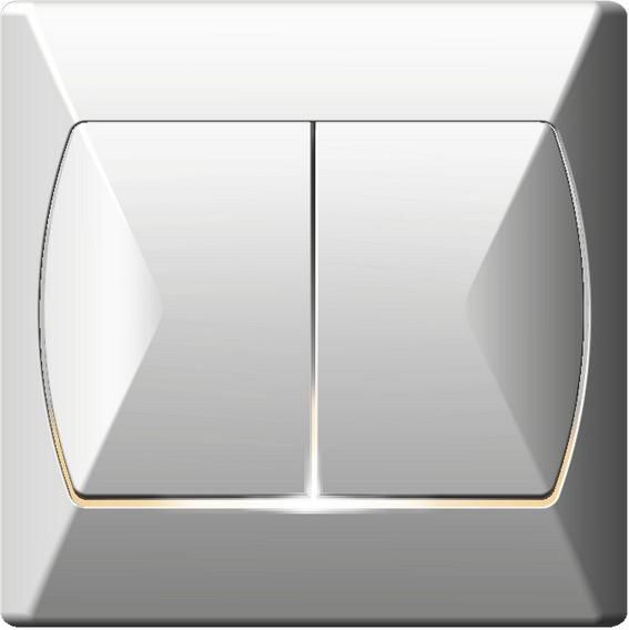Ospel Accent Doppel-Treppenschalter Mit Beleuchtung, Weiß Łp-10As/00