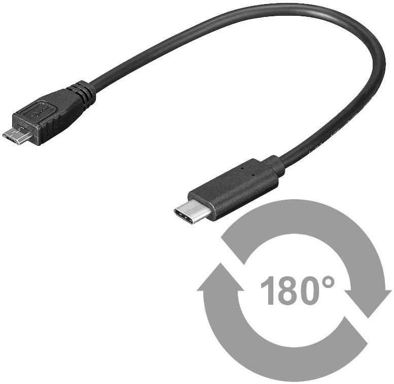 Microconnect Micro USB B/USB C, 0.2 m 0.2 m Micro-B USB C schwarz - Bild 3