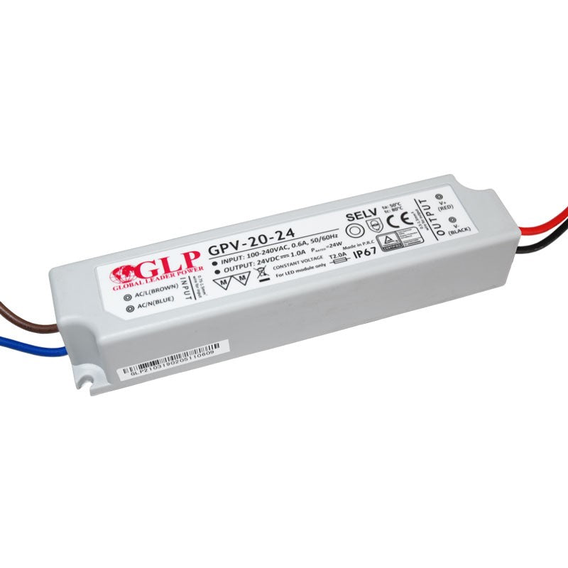 Global Leader Power Außeneinsatz Netzteil 24V Dc - 20W - Ip67 - Glp