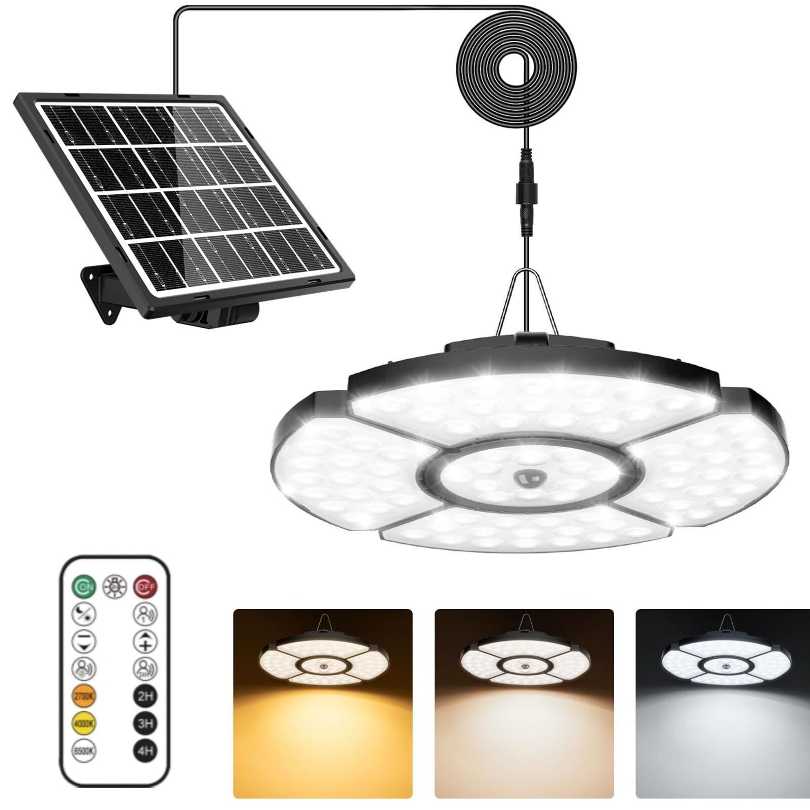 Lampes Solaires Pour Intérieur - 4000mah 1000lm Lampe Supendue Avec