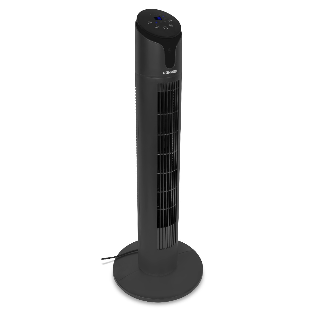 VONROC Luxury Fan - Turmventilator - Höhe 86 cm - Inkl. Fernbedienung - 3 Geschwindigkeiten - Schwenkfunktion - 15-Stunden-Timer - Schwarz