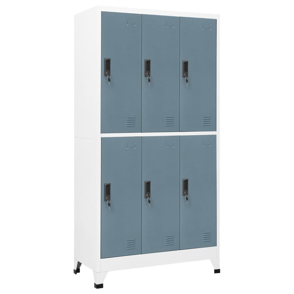 Vidaxl - Armoire En Acier 6 Compartiments Avec Touches 90x45x180cm