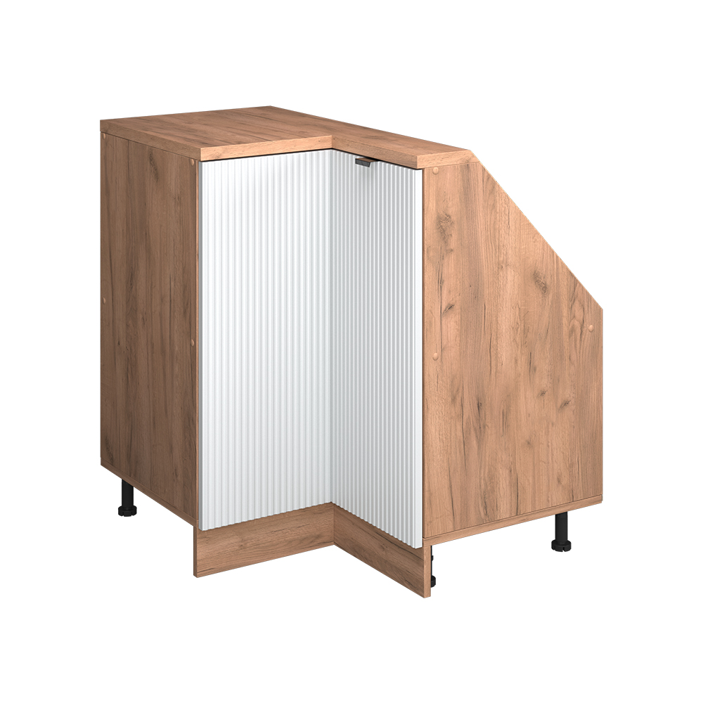 Dachschrägenschrank Eckschrank Rion, Weiß Riffel, 75.6 X 81.6 Cm Mit 1 Tür, Vicco