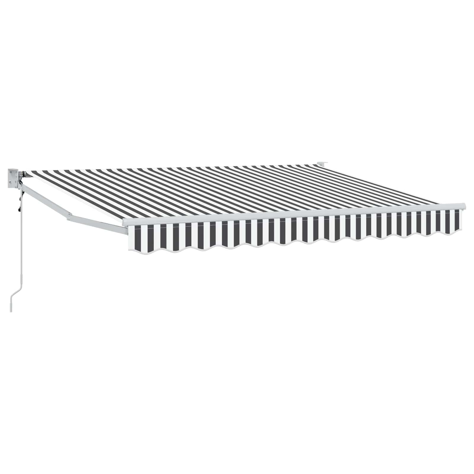 Retractable Awning Anthracite And White 3.5 X 2 M Vidaxl