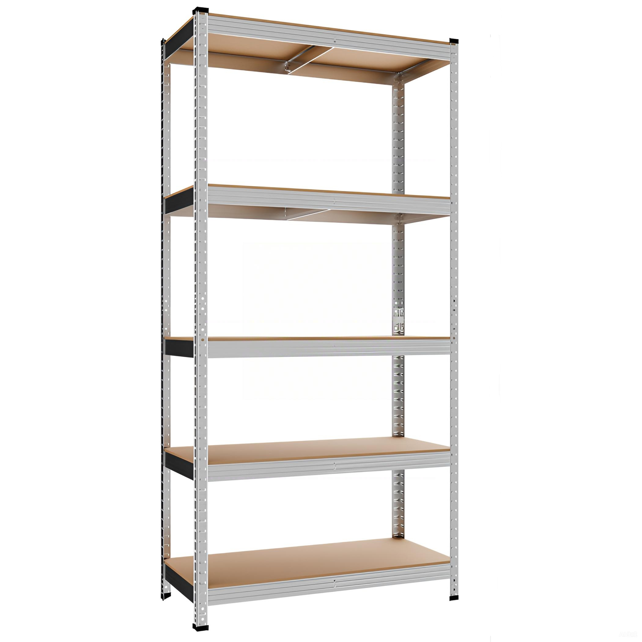 Rayonnage 5 Niveaux - Étagères De Rangement 40 X 90 X 180 Cm, Étagères Acier Charge Lourde Robuste Métallique, Argent