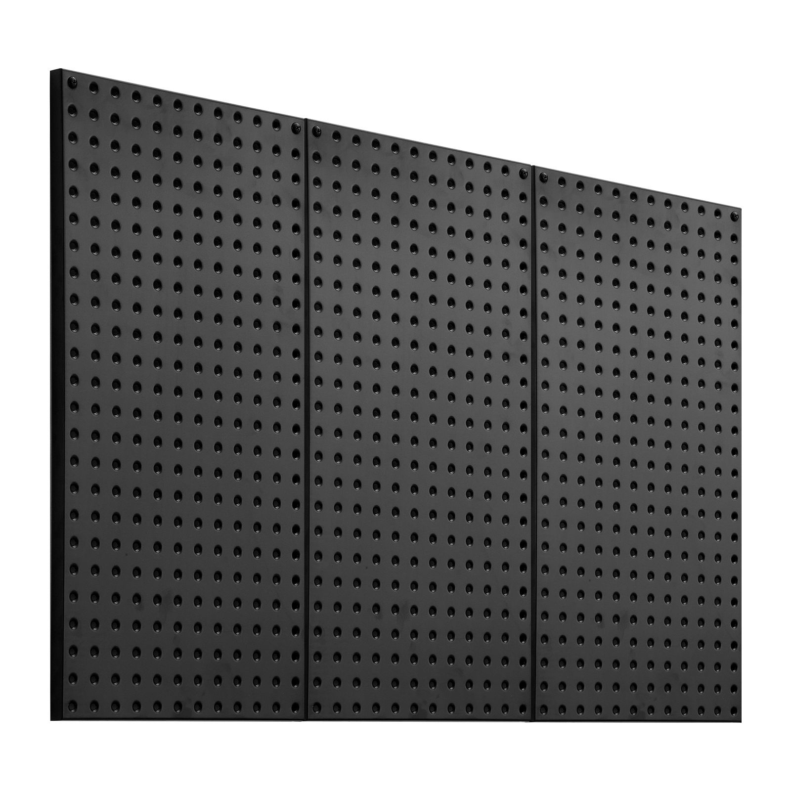 Panneau perforé en acier 60x30 cm, lot de 3, organisateur mural robuste pour garage, atelier, cuisine ou bureau, noir