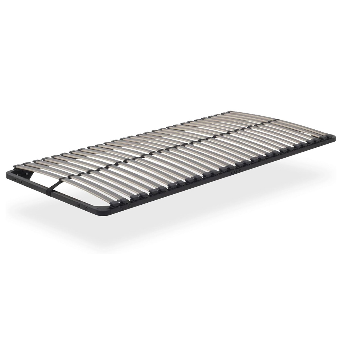 Ortho Sommier À Lattes En Acier Avec Bande Stabilisatrice Noir 80x200