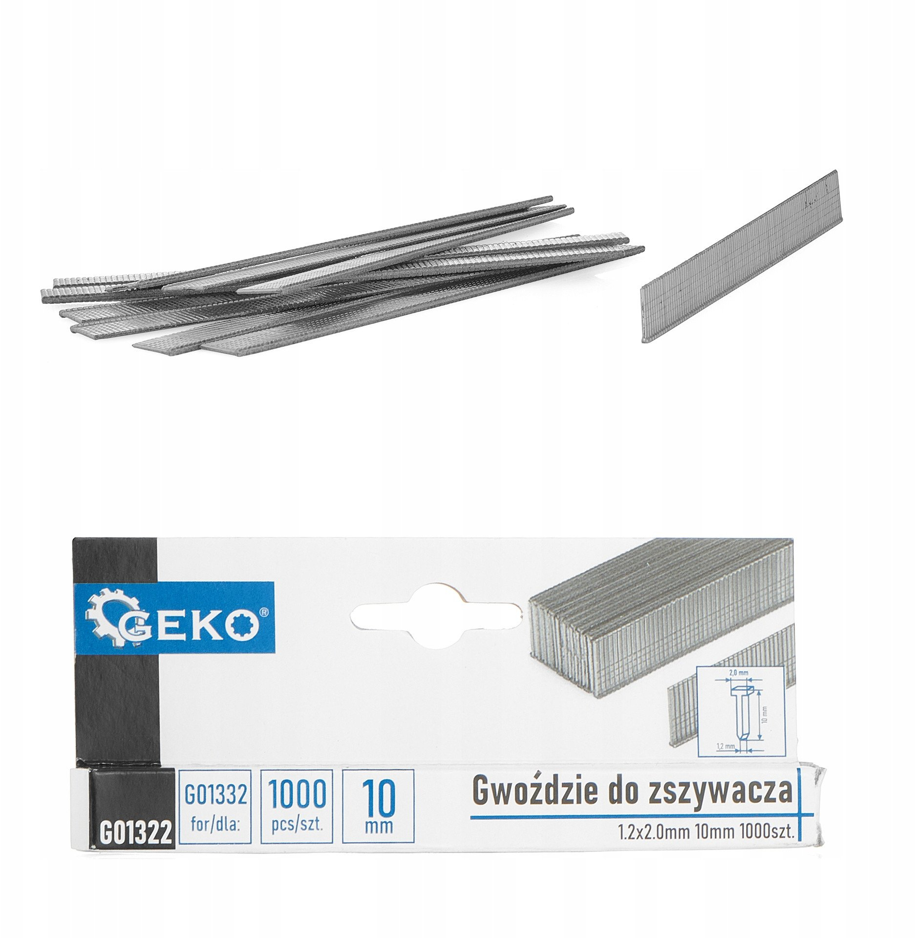 Import Nägel Geko Brads 1.2x2.0mm 10mm 1000 Stück