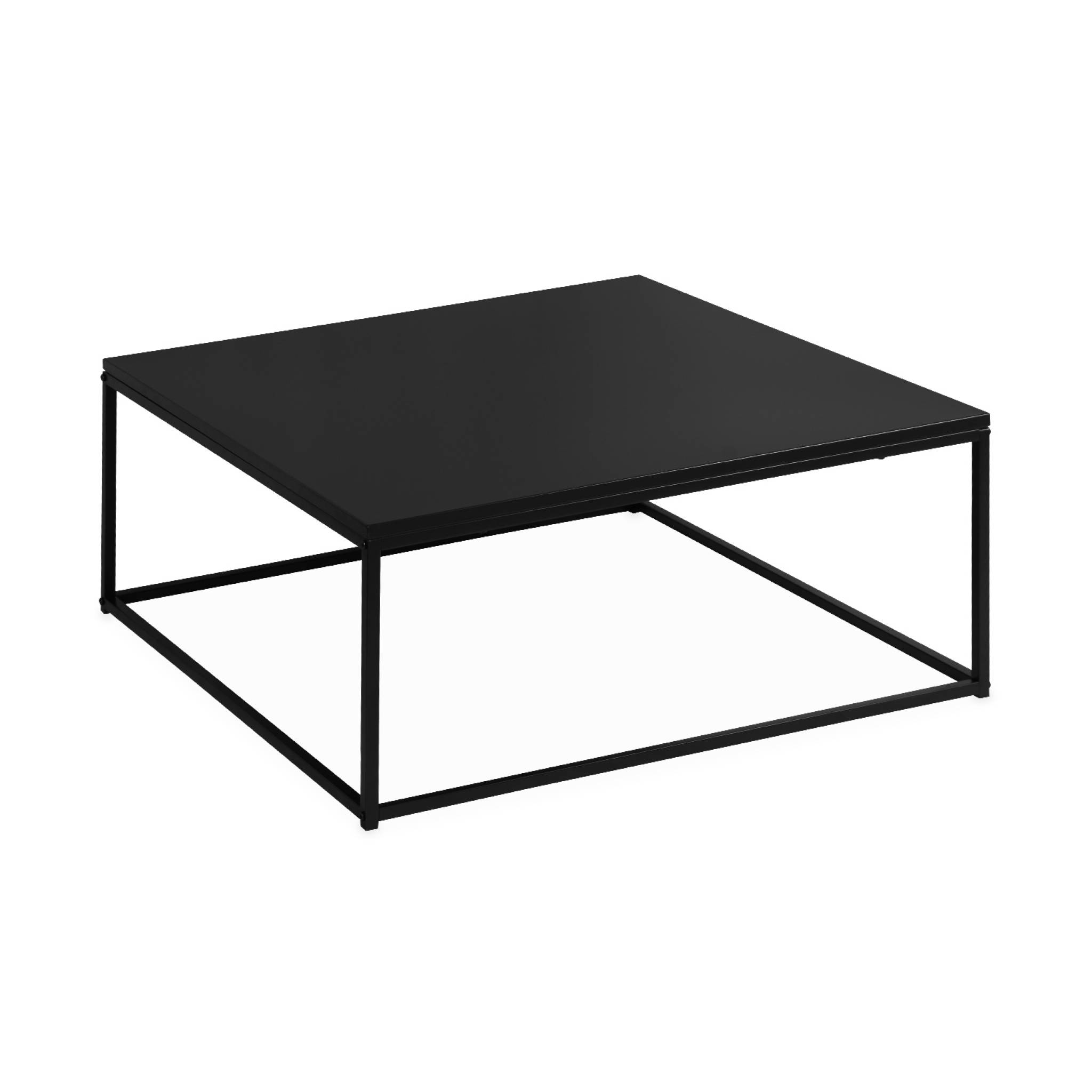 Sweeek - Table Basse. Industrielle. Structure Métal Noir. L 80 X L 80 X