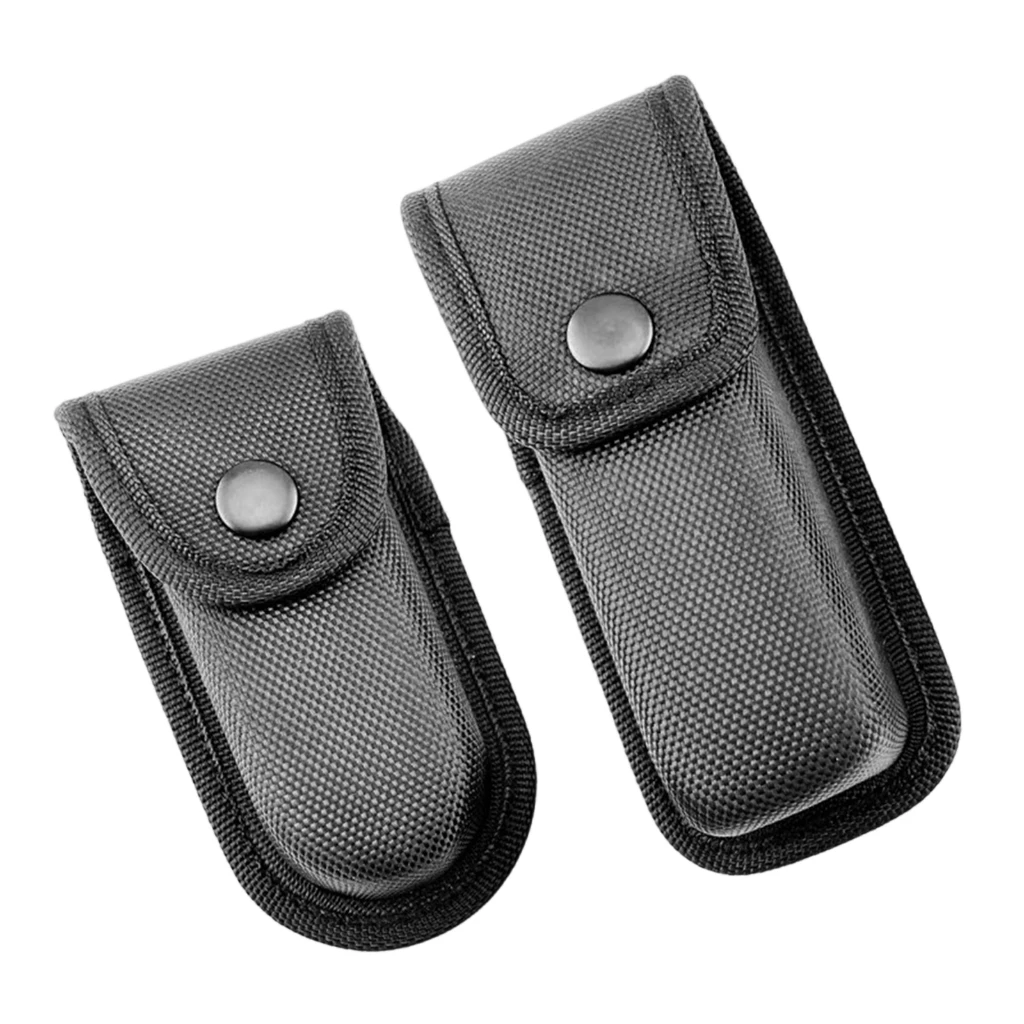 Étui porte-outils en nylon pour couteau pliable, clip ceinture, noir, 12 x 6 x 2,2 cm