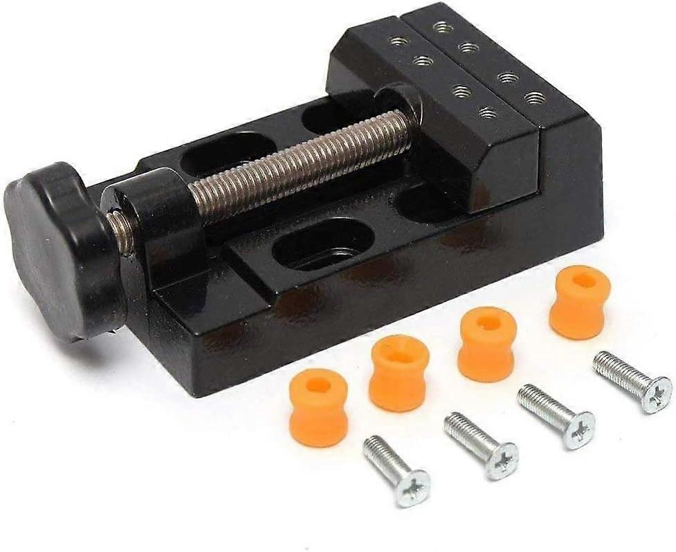 Étau de bijoutier en alliage d'aluminium, plage de serrage 0-5,5 cm, 10,7 x 6,1 x 3,5 cm, lot avec 4 supports et 8 vis