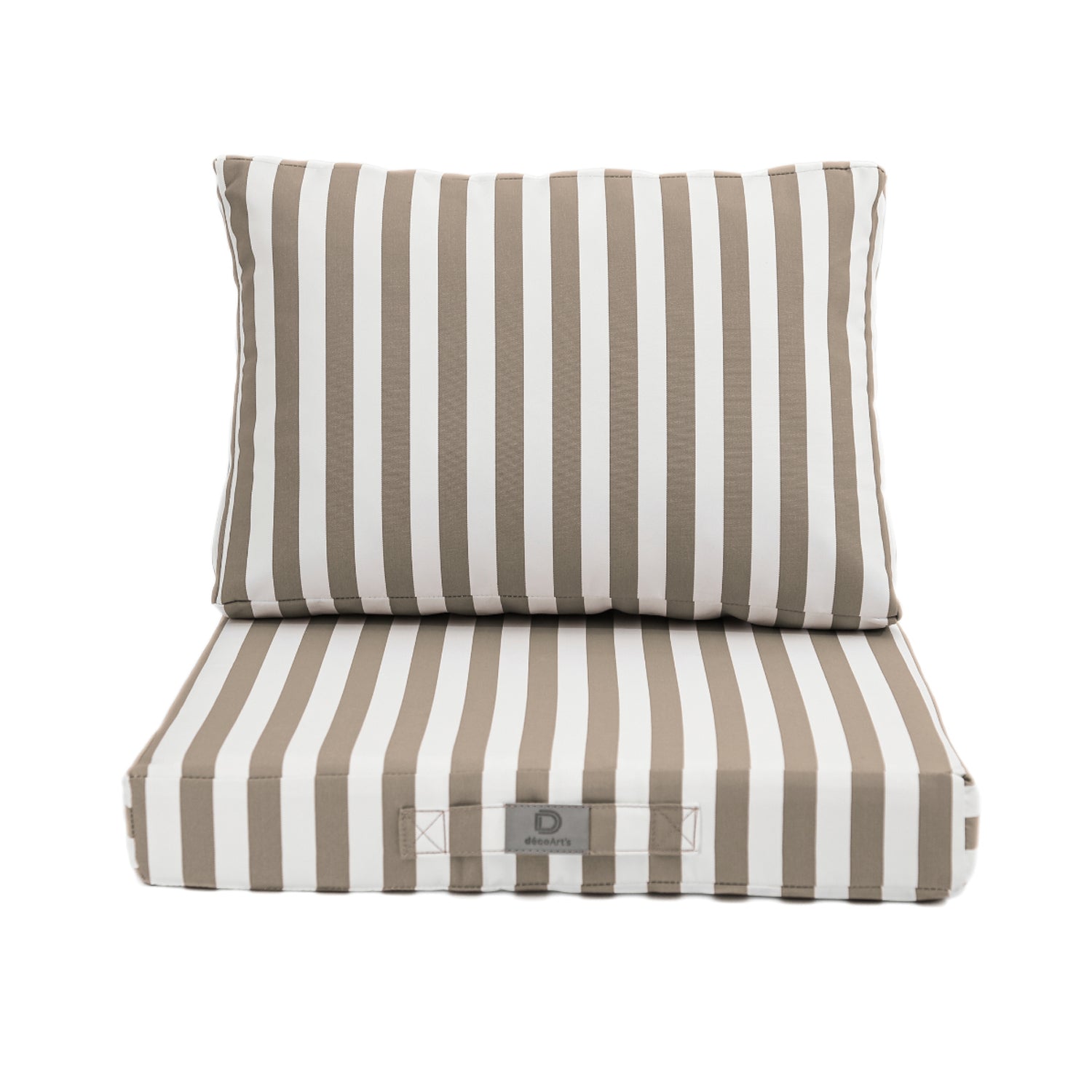 Coussins Pour Salon De Jardin Déhoussable 50x50cm - Rayure Beige