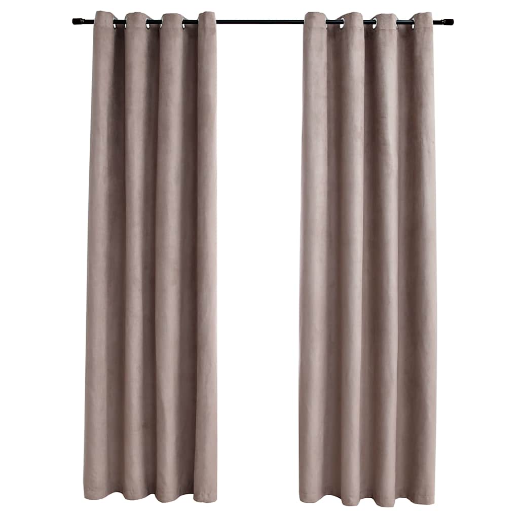 Vidaxl Verdunkelungsvorhänge Mit Metallösen 2 Stk. Taupe 140X225 Cm 8719883720524