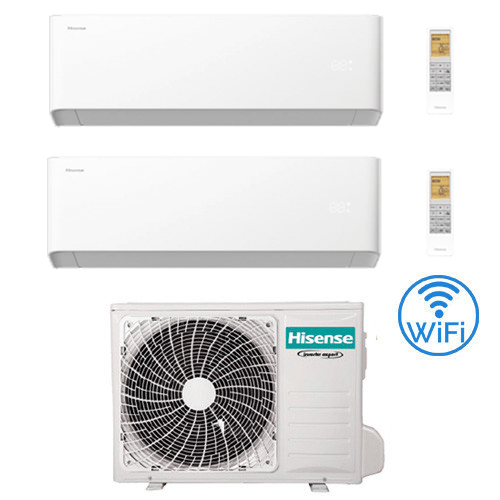 Climatizzatore Condizionatore Hisense Uni Hb Wifi R32 Dual Split Inverter 7000 + 12000 Btu Con U.e. 2amw42u4rgc Classe A++/a+