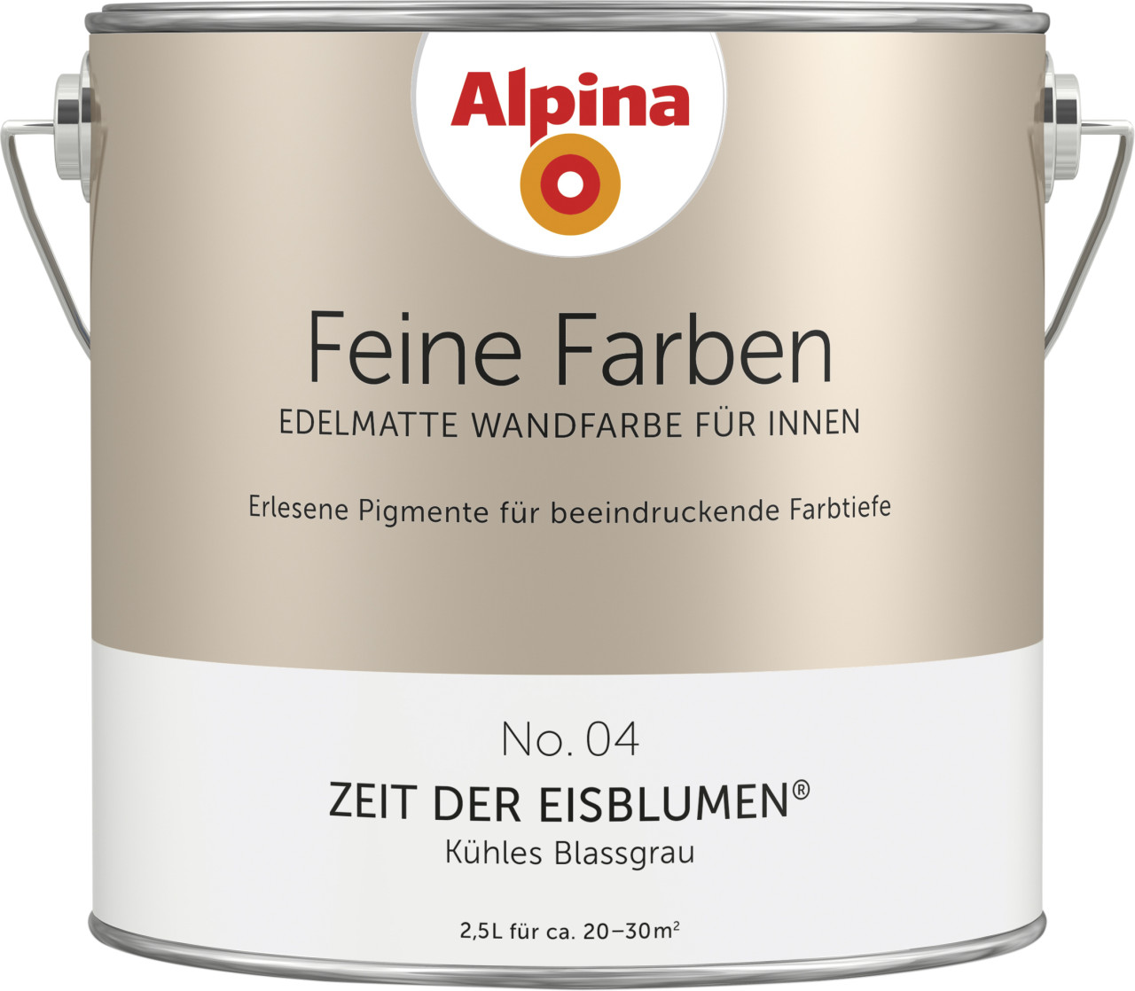Feine Farbe No 04 2,5 L Kühles Blassgrau Zeit Der Eisblumen Edelmatt - Alpina