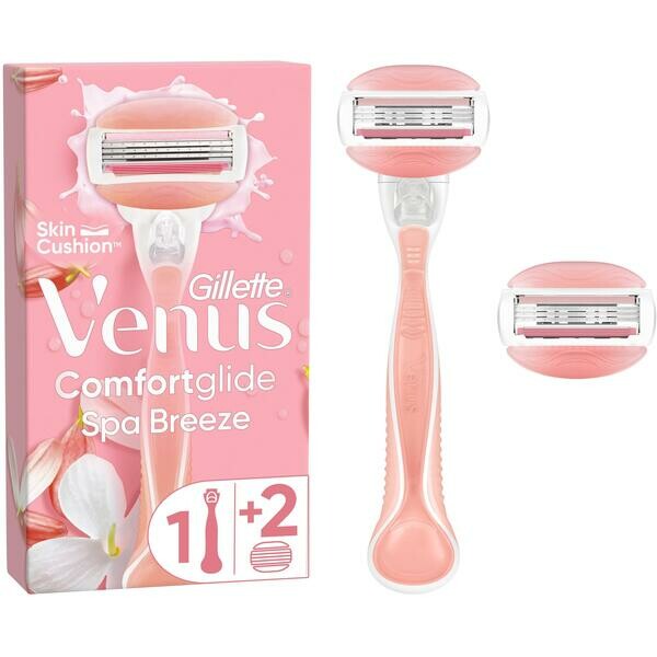 Gillette Venus Comfortglide Spa Breeze Rasierer Damen, Rosa | Inkl. 1 Nassrasierer, 2 Rasierklingen für Damenrasierer Und Ergonomischen Handstück, GUT GETESTET bei Stiftung Warentest - Bild 3