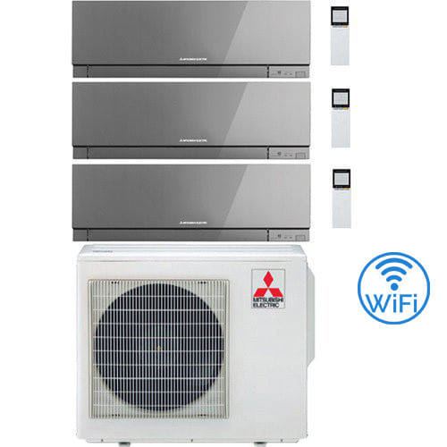 Climatizzatore Condizionatore Mitsubishi Kirigamine Zen Wifi Argento Trial Split Inverter 9000 + 9000 + 12000 Btu Con U.e. Mxz-3f54vf Classe A+++ /a++ Novitá
