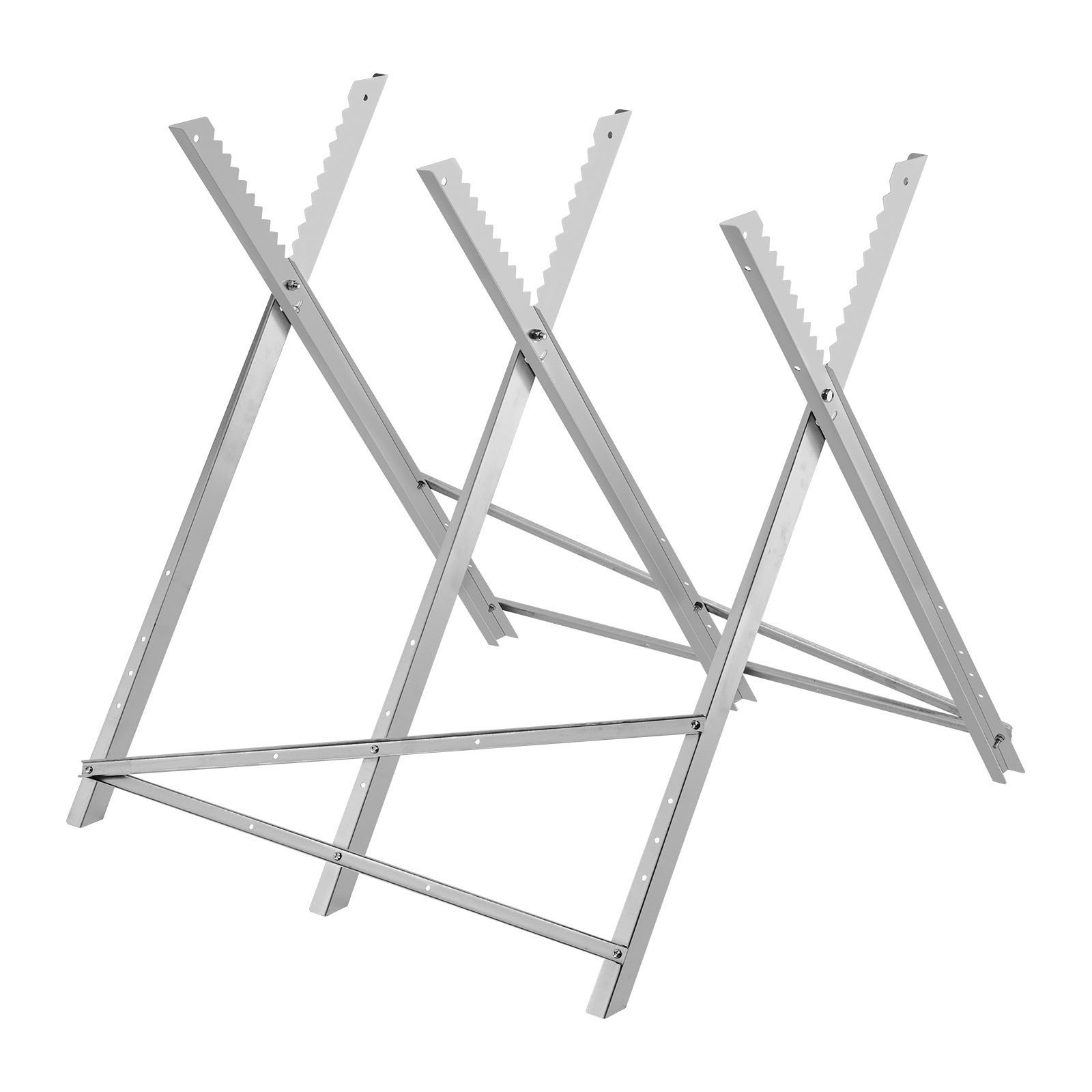 Tréteau pliant en acier, capacité 149,7 kg, structure crantée, pieds robustes, pour menuiserie et charpente