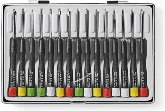 Nedis Mehrfarbig/Transparent/Grau Schraubenzieher, Präzisions-Schraubendreher-Set 3X Ph / 4X Flat / 4X Hex / 4X Tx (6-Kant, Kreuzschlitz, Schlitz, Tx) - Bild 3