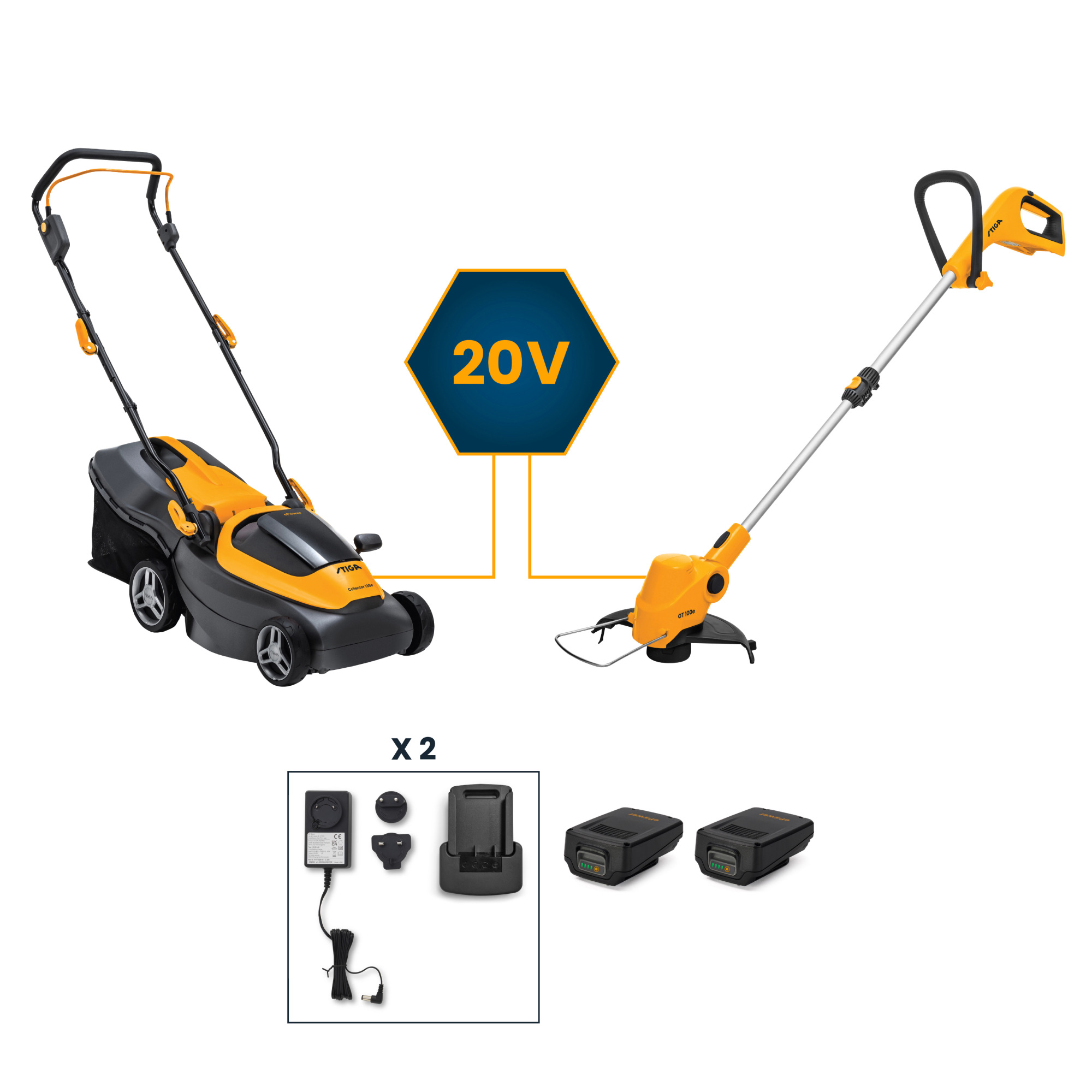 Stiga Werkzeugset Collector Edition 136E Kit+Gt 100E Akku-Rasenmäher Und Rasentrimmer Inkl. Akku 8008984873643