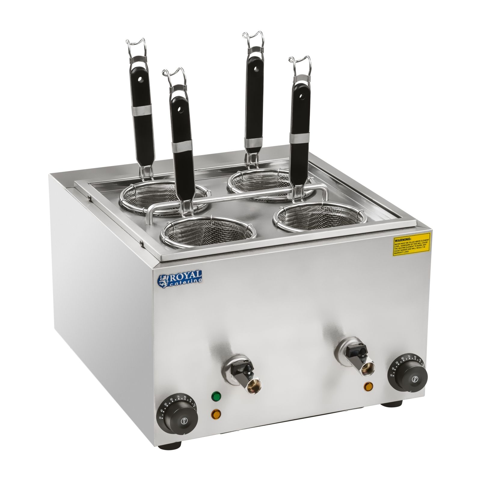 Royal Catering Nudelkocher Zum Kochen Von Nudeln Und Knödeln, 2 Kammern Mit Hähnen