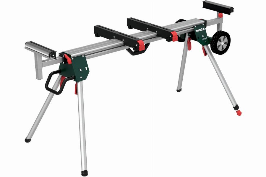 Socle pour scie à onglets Metabo KSU 401, pliable, charge 250 kg, supports escamotables