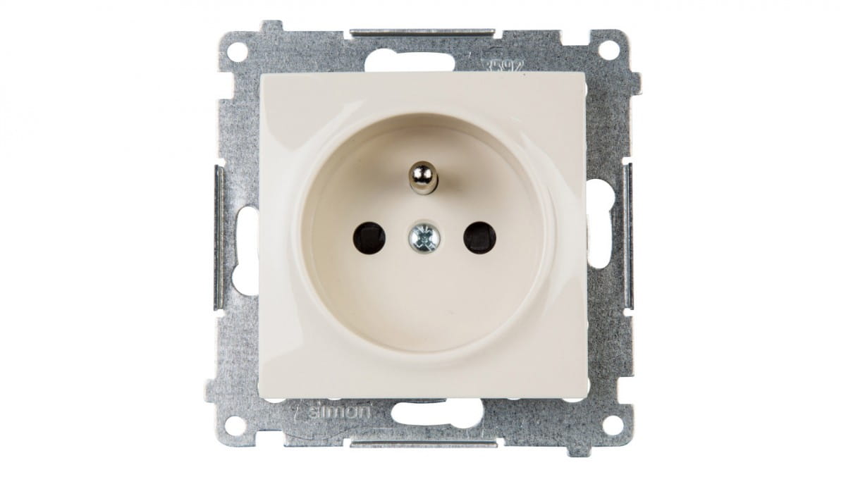 Oem Beige Simon 54 Einzelsteckdose Mit/Ohne 16A Ip20 Mit Schienenabdeckung, Cremefarben Dgz1z.01/41